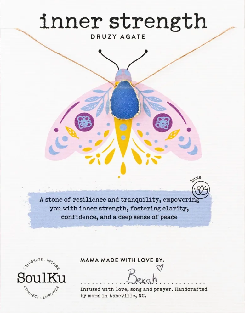 Blue Druzy Alchemy Necklace for Inner Strength Blue Druzy Alchemy Necklace for Inner Strength