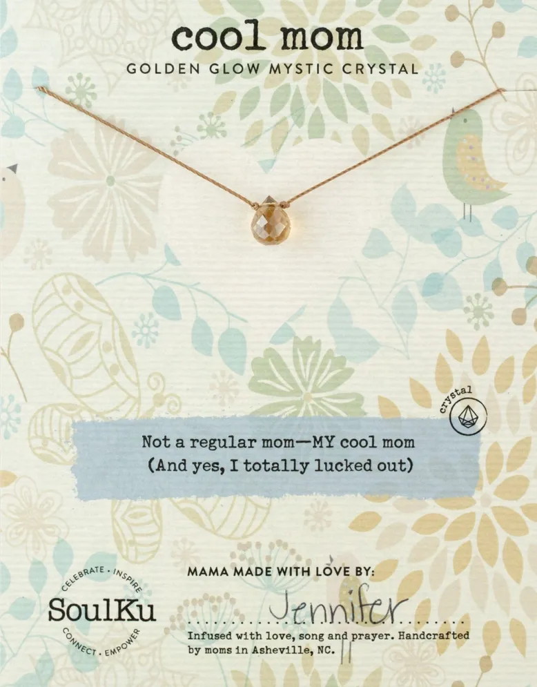 Golden Glow Mystic Crystal Necklace for Cool Mom Golden Glow Mystic Crystal Necklace for Cool Mom