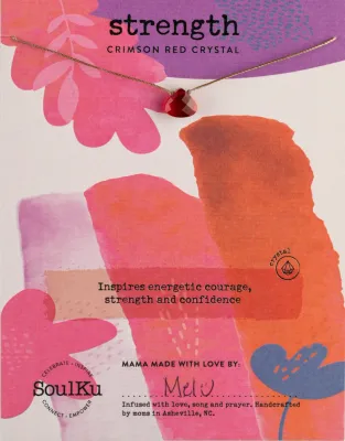 Crimson Red Crystal Soul Shine Necklace for Strength Crimson Red Crystal Soul Shine Necklace for Strength