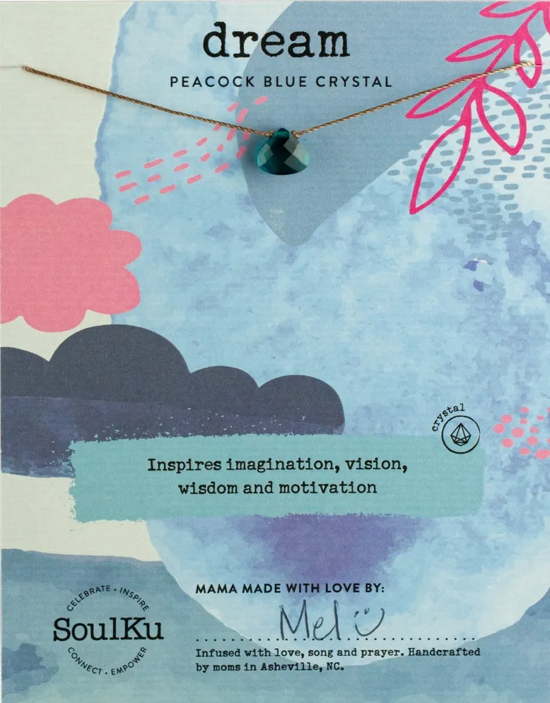 Peacock Blue Crystal Soul Shine Necklace for Dream Peacock Blue Crystal Soul Shine Necklace for Dream