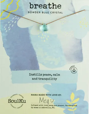 Powder Blue Crystal Soul Shine Necklace for Breathe Powder Blue Crystal Soul Shine Necklace for Breathe
