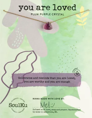 Plum Purple Crystal Soul Shine Necklace You Are Loved Plum Purple Crystal Soul Shine Necklace You Are Loved