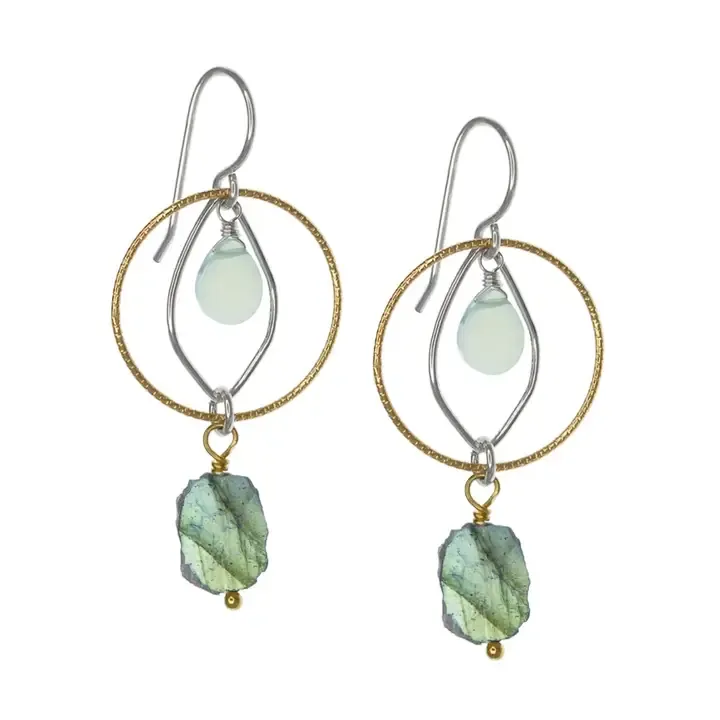 Chalcedony & Labradorite Raindrop Earrings Chalcedony & Labradorite Raindrop Earrings
