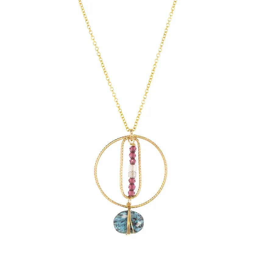N8674 Starfall Pendant 14k gold filled • Kyanite with Rhodolite Garnet and Labradorite N8674 Starfall Pendant 14k gold filled • Kyanite with Rhodolite Garnet and Labradorite