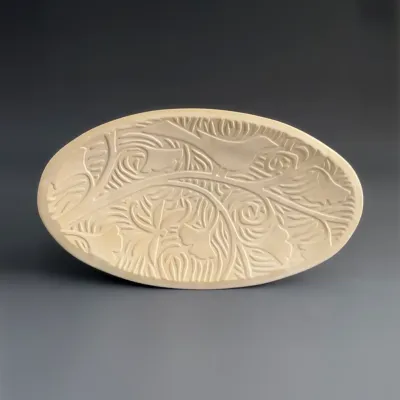 Lg Oval Dish - Bird White Lg Oval Dish - Bird White