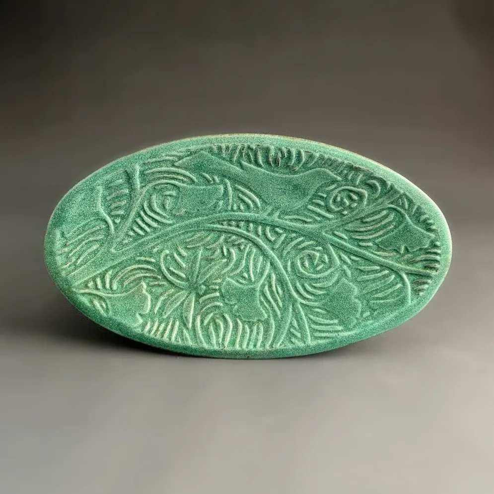 Lg Oval Dish - Bird Green Lg Oval Dish - Bird Green