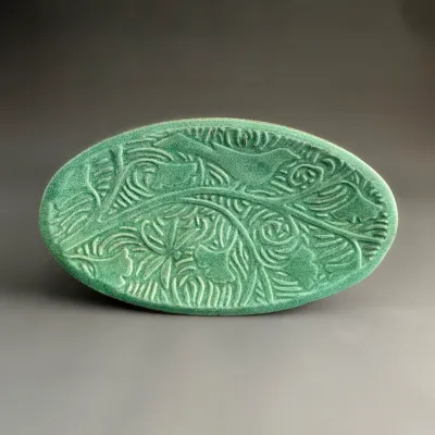 Lg Oval Dish - Bird Green Lg Oval Dish - Bird Green