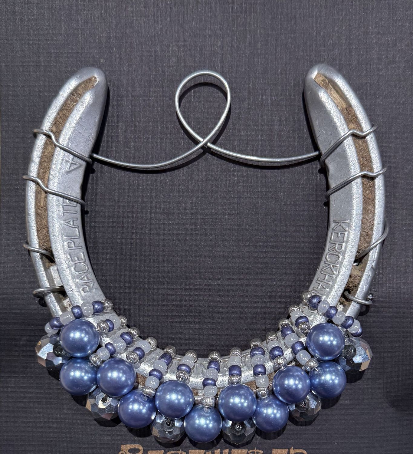 Iridescent Blue Grey/silver Horseshoe Iridescent Blue Grey/silver Horseshoe