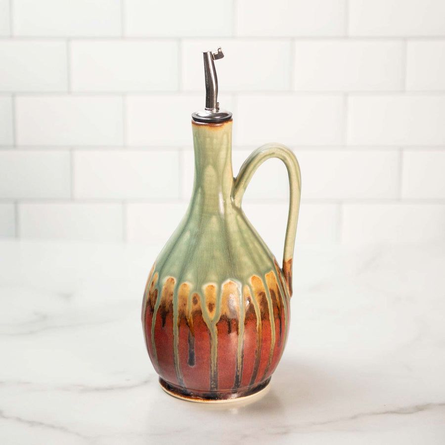 Oil Bottle - Rustic Red Glaze