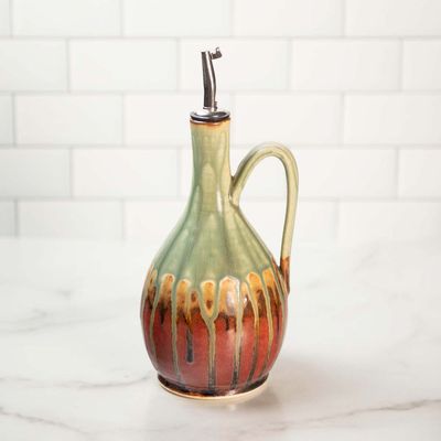 Oil Bottle - Rustic Red Glaze