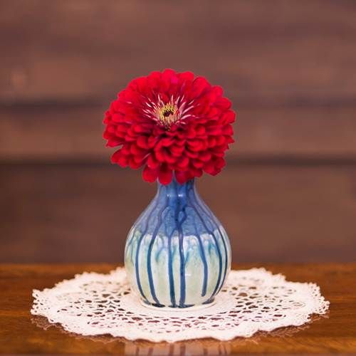 Round Bud Vase - Blue Mint Green