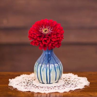 Round Bud Vase - Blue Mint Green