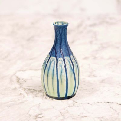 Tall Bud Vase - Blue Mint Green