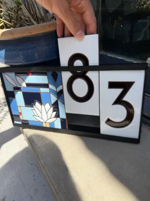 Metal House Number Frames for DIY Address Signs - 12&quot; wide (4 3&quot; tiles)