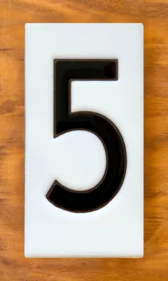 #5 House Number Frank Lloyd Wright© 3x6