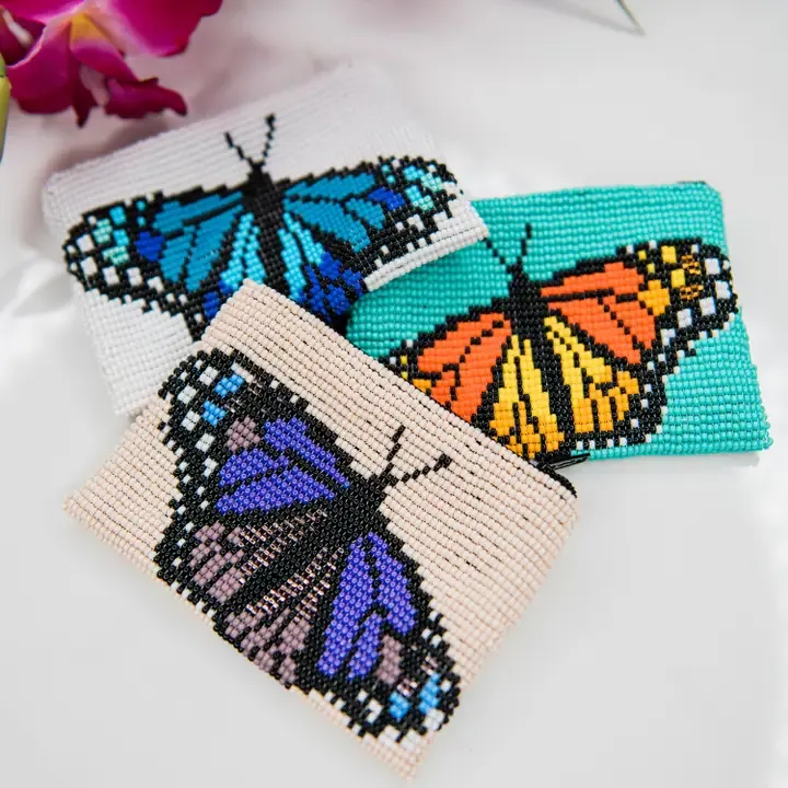 Butterfly Beaded Coin Bag Butterfly Beaded Coin Bag
