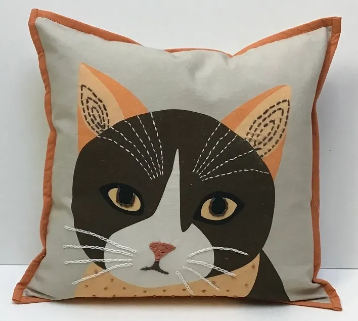 Pillow Applique/Embo 16&quot; Matilda Cat pillow