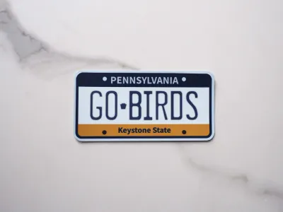 Go Birds Philadelphia Eagles Sticker - Pennsylvania Plate