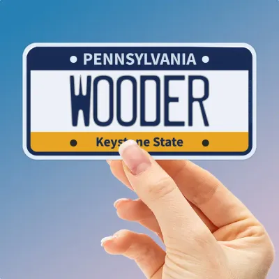 Wooder Philly Sticker - Pennsylvania License Plate Decal