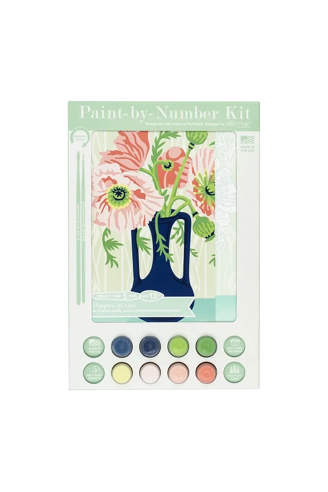 Poppies in Vase Paint-by-Number Kit