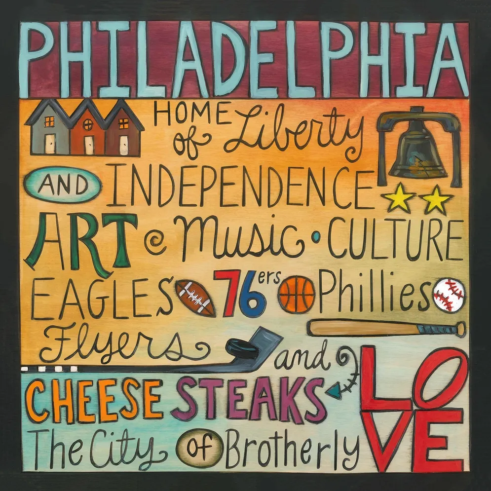 &quot;Philadelphia Freedom&quot; | Philadelphia Wall Plaque - 9x9