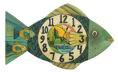 &quot;Lake Time&quot; Fish Clock