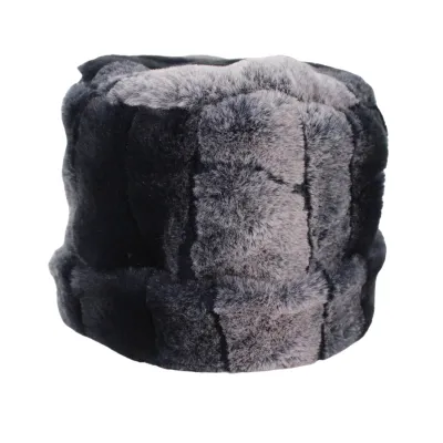 Faux Fur Hat - 52 | Black/Grey