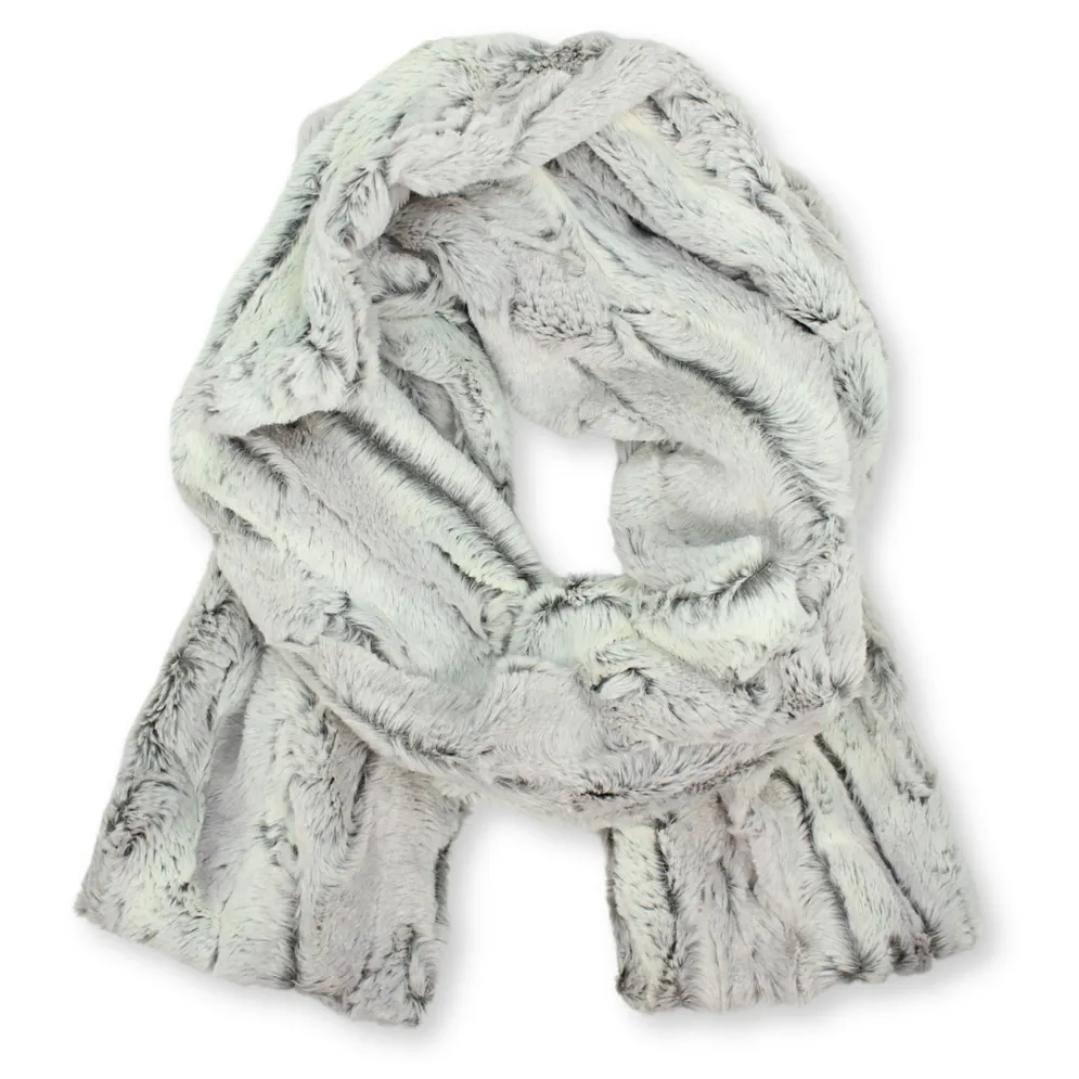 Faux Fur Oblong Scarf - 39 | Light Grey