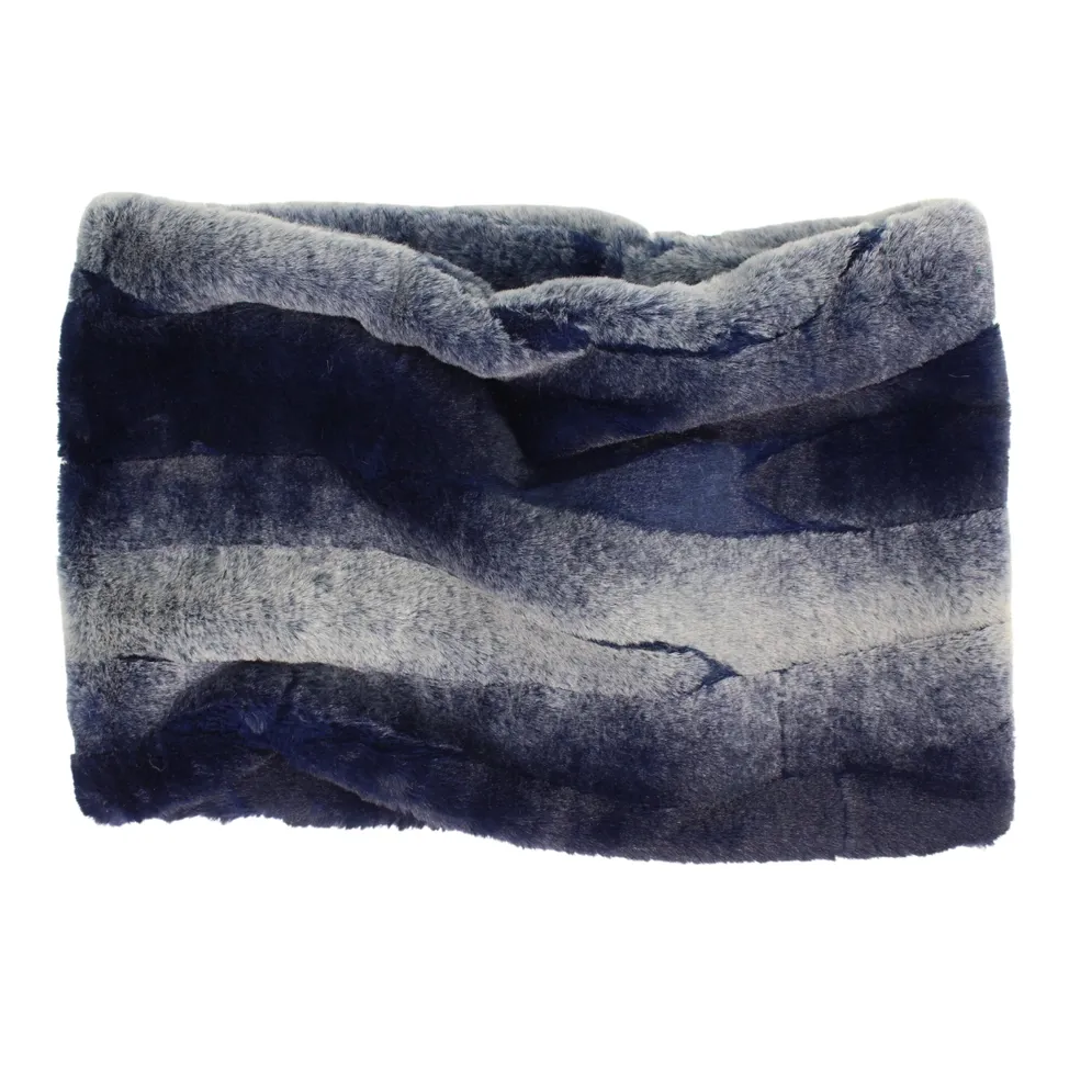 Faux Fur Snood Scarf - 51 | Navy