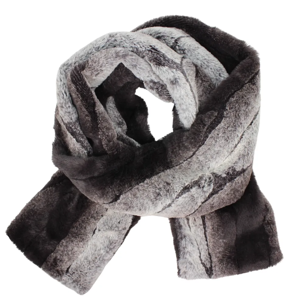 Faux Fur Oblong Scarf - 54 | Chocolate