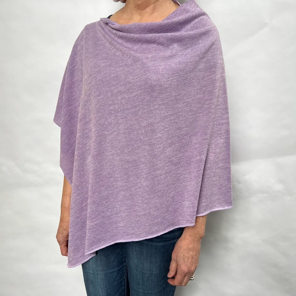 Spring Knit Poncho - Lilac