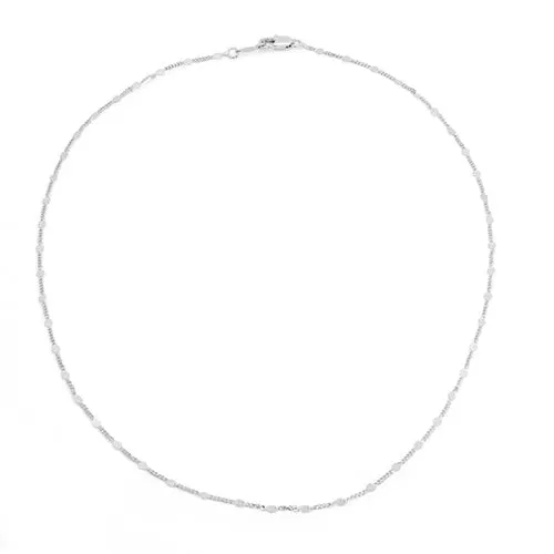 18&quot; Thin White Flat Palline Chain