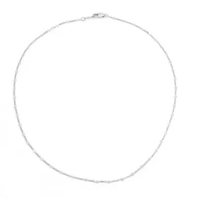 18&quot; Thin White Flat Palline Chain