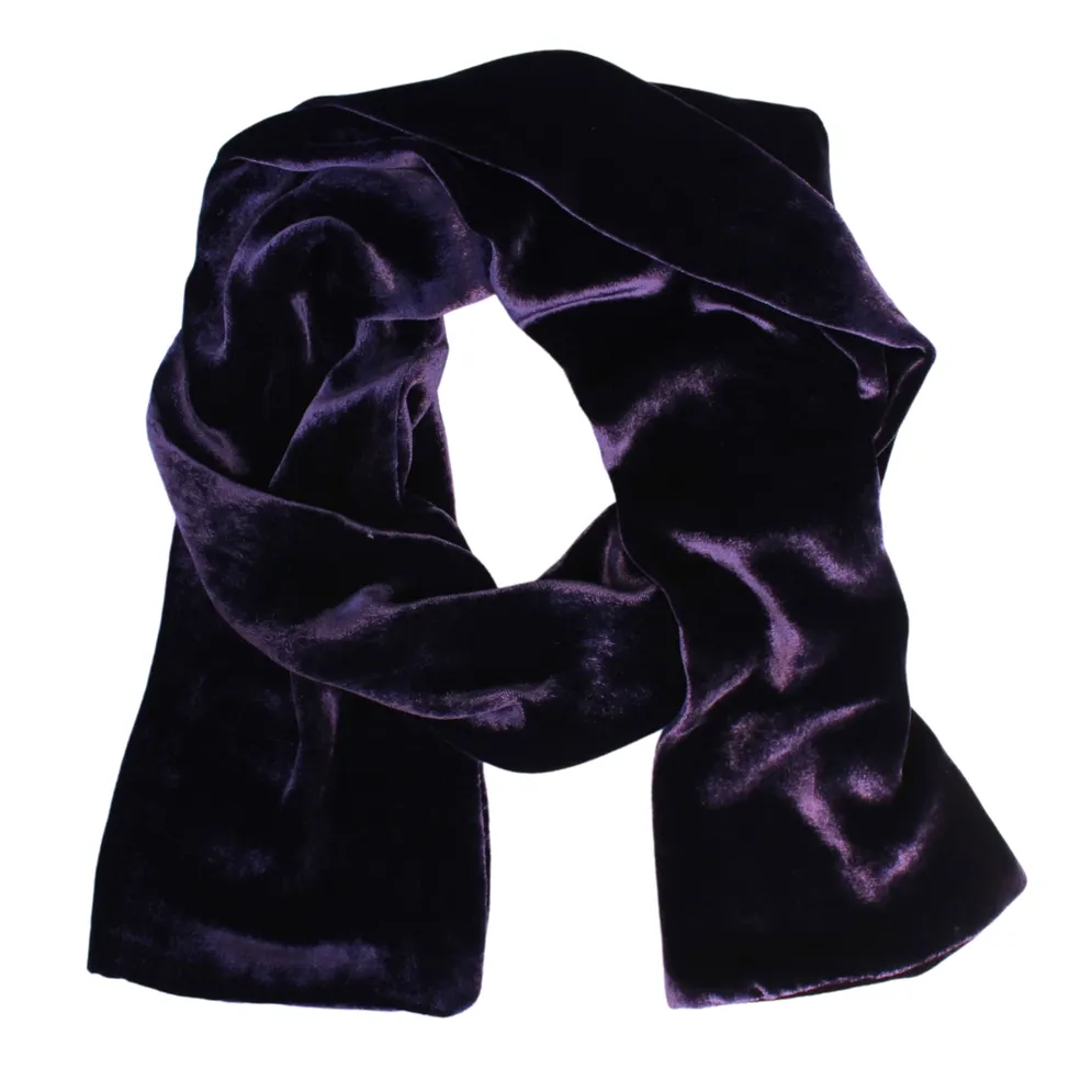 Silk Velvet Oblong Scarf - Purple