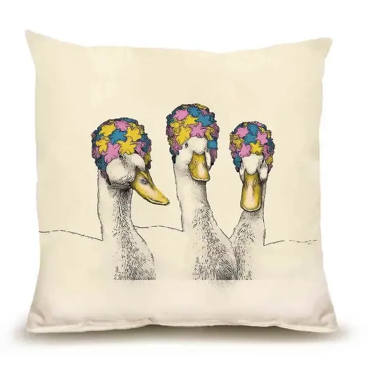 Bathing Ducks Medium Pillow