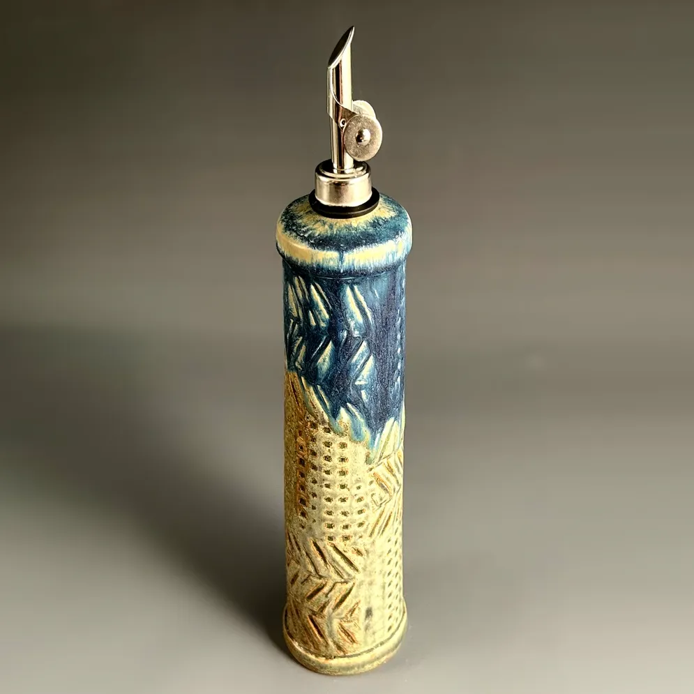 Oil Cruet - Olive/Blue Straight