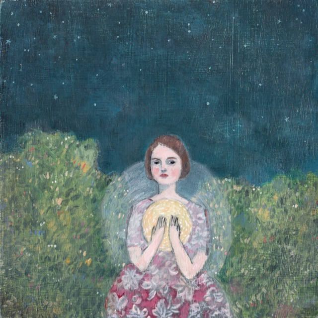 Her radiance lit the night - print - 10 by 10