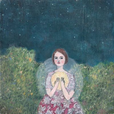 Her radiance lit the night - print - 10 by 10