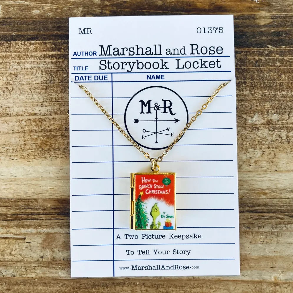 How The Grinch Stole Christmas Book Locket - Brass