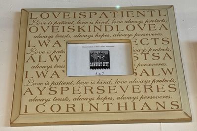 Love Is Patient Cream Frame 5x7 Picture