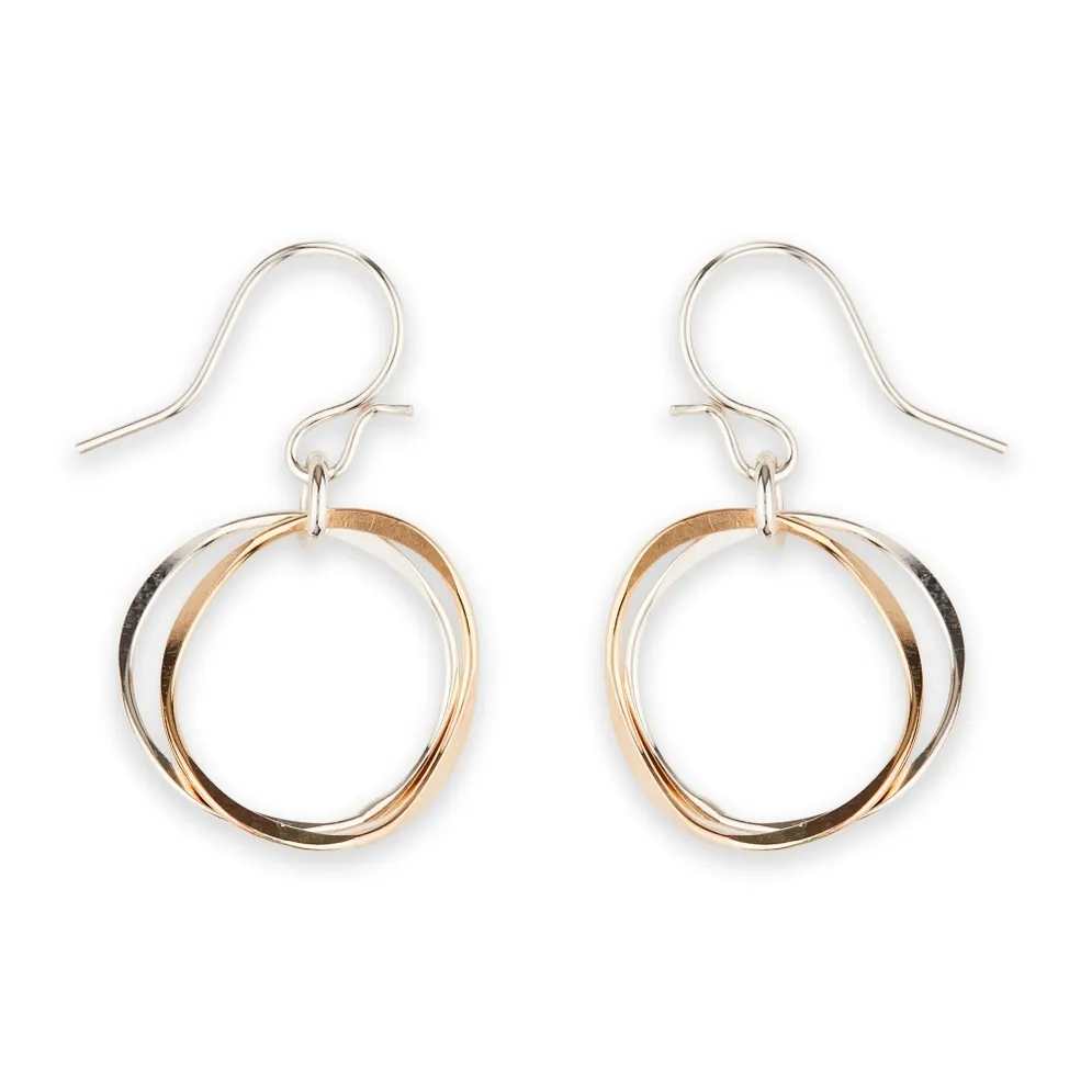 Earrings L5 Mini Twin Link Dangle Earring  - Mixed Metals