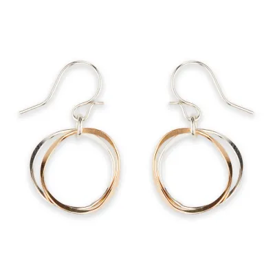 Earrings L5 Mini Twin Link Dangle Earring  - Mixed Metals