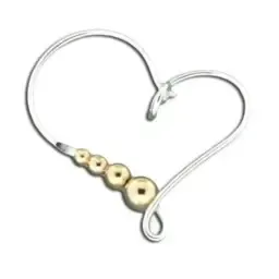 Earrings D49 Beaded Heart Shaped Earring  - Sterling Silver/Mix