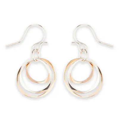 Earrings L8 Curved Echo Link Dangle Earring - Mixed Metals