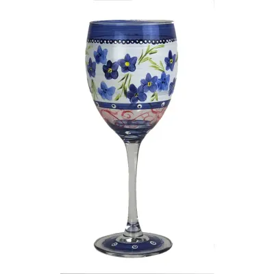 Barcelona Blue Flowers Wine