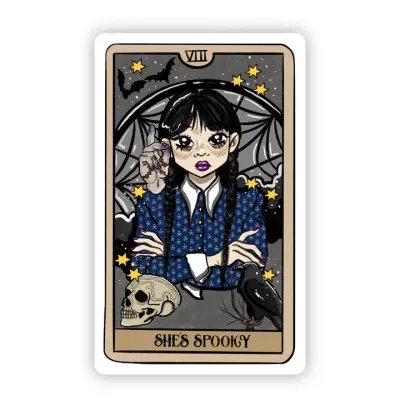 She's Spooky Tarot Card Sticker