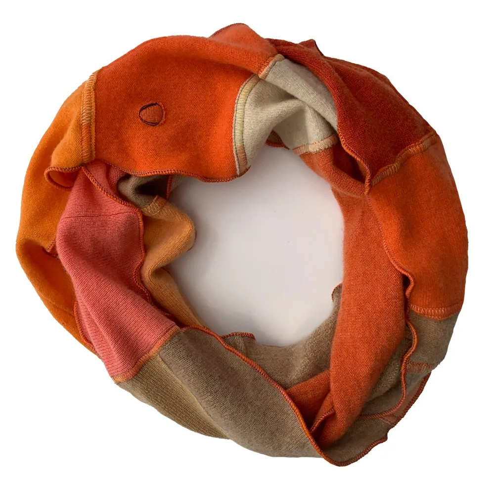 Oranges / 96” Circumference Cashmere Infinity Scarf 