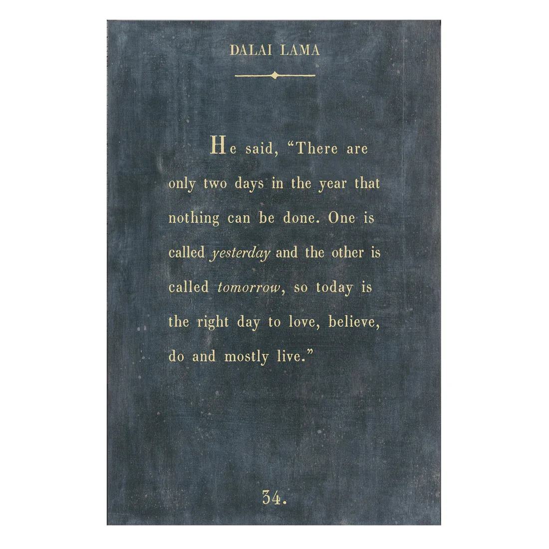 12"x16" Dalai Lama Book Collection Art Poster - Charcoal