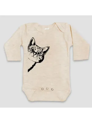 Peeking Cat Beige Baby - 3-6 M Short