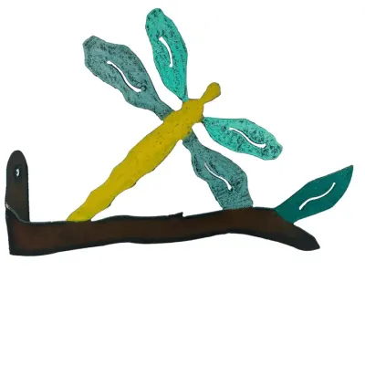 Dragonfly fence decoration patio outdoor gift garden metal